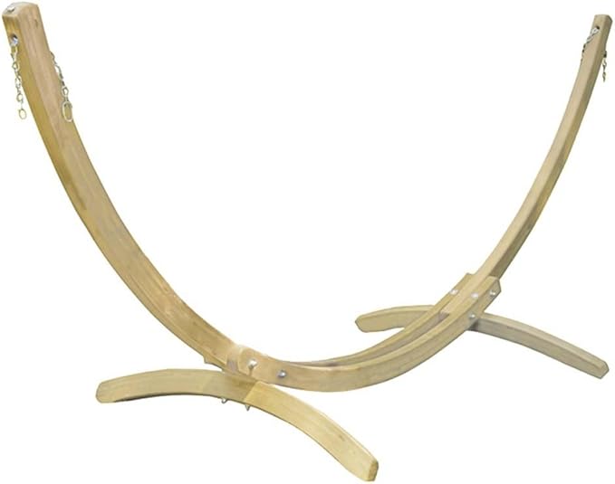 Olymp Hammock Stand Wood Construction Indoors and Outdoors Adjustable Hanging Range of 118 - 142 Holds Up to 440lbs