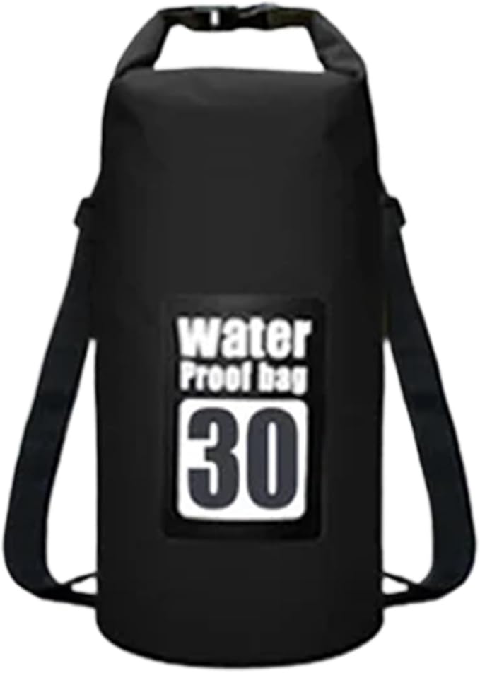 Waterproof Dry Bag 2pcs 5L/10L/15L/20L/30L Outdoor Sport PVC Waterproof Storage Dry Bag for Canoe Kayak Rafting Swimming Travel Kit Sack Backpack for SwimmingBoating(Black 30L)