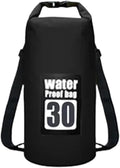 Waterproof Dry Bag 2pcs 5L/10L/15L/20L/30L Outdoor Sport PVC Waterproof Storage Dry Bag for Canoe Kayak Rafting Swimming Travel Kit Sack Backpack for SwimmingBoating(Black 30L)