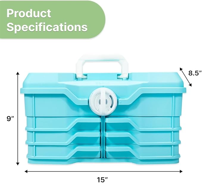 Best Kept | Portable Carrying Case | First Time Mom Essentials | Plastic | Baby Clothes Organizer | Portable Storage Box | Baby Shower For Boy | Baby Blue