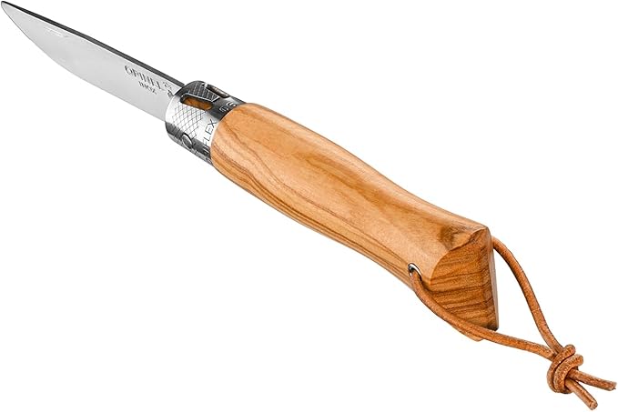 OPINEL NEO6 Folding Non-Locking Pocket Knife OPIFLEX Intuitive Design EDC Folder Wood Handles 2.75 in. Blade (Olive)