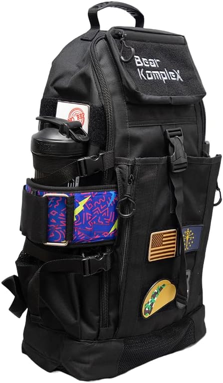 Bear KompleX Competition Tactical Backpack - Military Backpack Storage Organization Multiple Compartments Compression Straps MOLLE Webbing 1000 Denier Nylon Water Repellent Coating - 50L Black