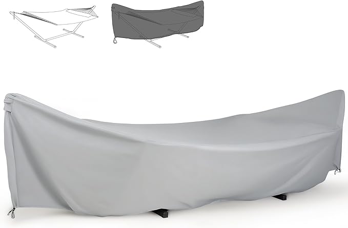 SUNCREAT Hammock Cover Water-Resistant Polyester Hammock Stand Cover for 11-12ft Stand Gray