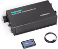 Renogy 3000W 12V Pro Pure Sine Wave Inverter 12V DC to 110V 120V AC Built-in Bluetooth Ecosleep Mode with 16.4FT Remote Controller Support Pre-Charging 6000W Peak Power Truck RV Home Energy
