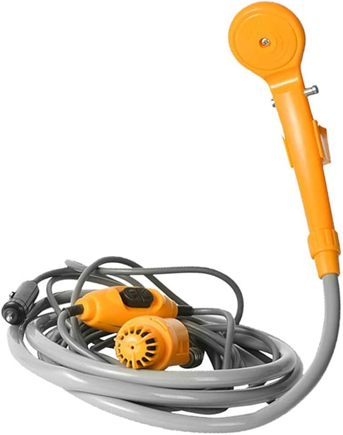 SIXRUN Portable Outdoor Shower Rechargeable Camping Shower with Water Proof Battery and Built in Filter 2m Water Pipe 4m Wire with Hook