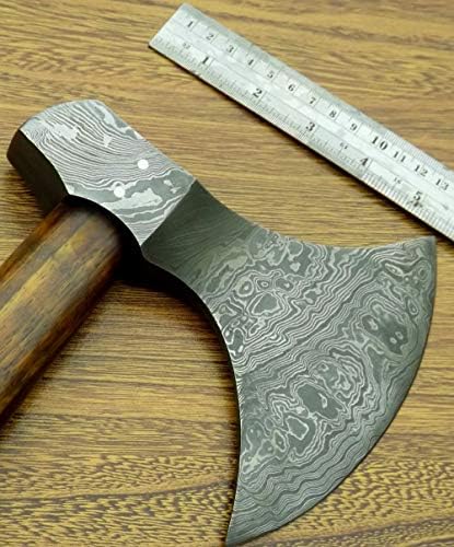 Axe Damascus Steel 18 Rose Wood Handle Axe/Hand Forged Woodsman Axe