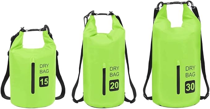 SKM Dry Bag with Zipper Green 5.3 gal PVCGreen (Weight 1.19KG)