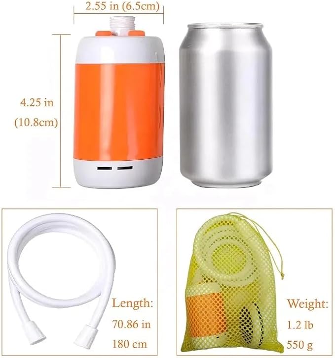 Portable Outdoor Shower Pump Rechargeable Battery Portable Shower for Camping Camp Suitable Electric showerhead for Hiking Campsites