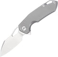 Folding Pocket Knife With Clip - M390 Steel Titanium Handle for EDC Camping Hiking Survival Hunting - Sheath Included Gifts for Men (Grey)