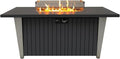 SereneLife 52 Inch Gas Fire Pit Table 50000 BTU Propane Pits for Outside with Steel Lid and Lava Rock 2 in 1 Firepit Table Gatherings Parties on Patio Deck Garden Backyard