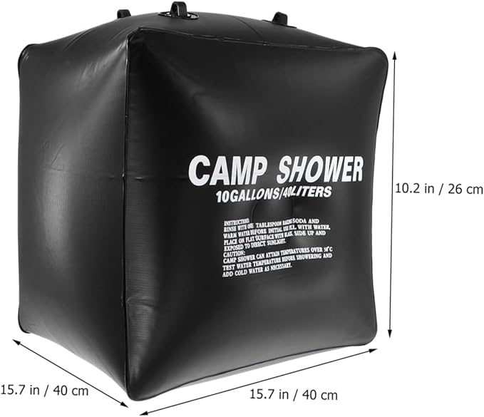 HANABASS 40L Solar Shower Bag Portable Camping Pouch Sturdy Waterproof Solar Heating Bag for Outdoor Camping Hiking and Traveling