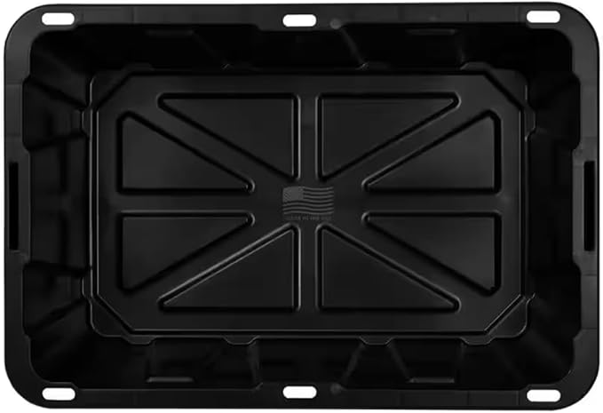 14-Gallon Heavy-Duty Storage Tote in Black with Yellow Lid JW14646
