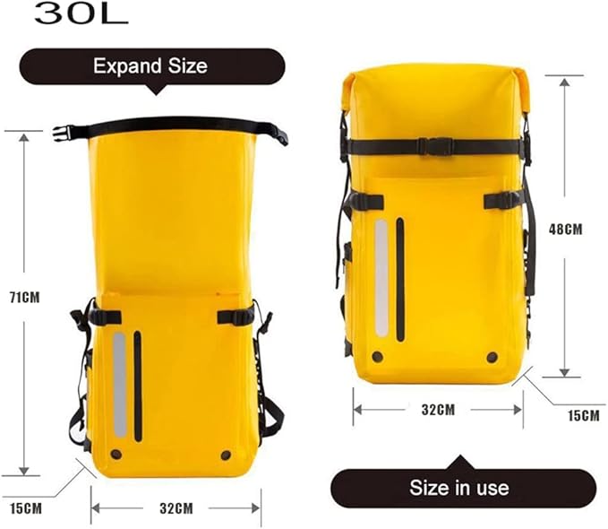 LANGWEI Waterproof Dry Bag Backpack 30L Diving Equipment Dry and Wet Separation Bag Float Roll Top Waterproof Duffel for Swim Beach Kayaking Boating Rafting