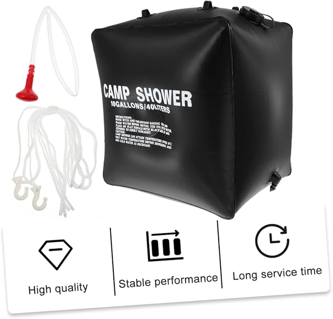 HANABASS 40L Solar Shower Bag Portable Camping Pouch Sturdy Waterproof Solar Heating Bag for Outdoor Camping Hiking and Traveling