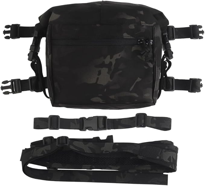 Tactical Chest Rig Expansion PackLarge Capacity MOLLE Admin Open Top PouchWaist Bag Expansion Pack for Split Chest Pack
