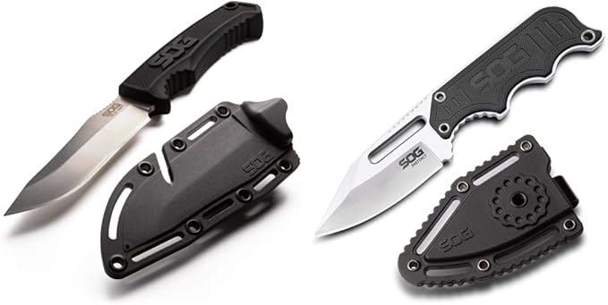 SOG 2.3 Boot Knife and 4 Tactical Knife Bundle with Sheaths - Neck Belt Boot EDC and Hunting Knives