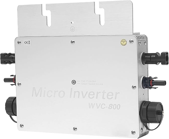 Solar Power Inverter 800W Solar Powered Inverter with LCD Display 22-50VDC 120V (90-140VAC) &amp 230V (170-260VAC) for Commercial Areas Power Plants and Schools (Silver)