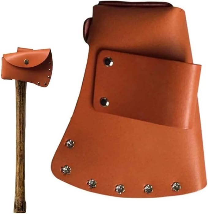 Hatchet Sheath Portable Head Leather Protection Covers Make Your Hatchet with Adjustable Safety for Lumberjacks Working Outdoors(15x13cm)