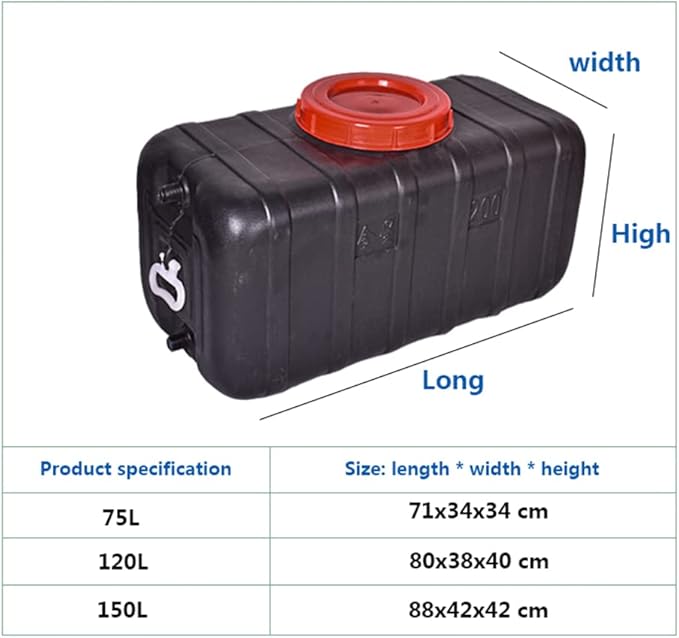 Haueeschoen Portable outdoor shower storage bucket with lid and handle Black plastic large water storage container Solar shower bucket with faucet and nozzle hose
