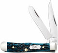Case XX Pocket Knife TINY TRAPPER - POCKET WORN® MEDITERRANEAN BLUE BONE PS JIG Item #51862-62154 SS - Length Closed: 2 3/8Inches