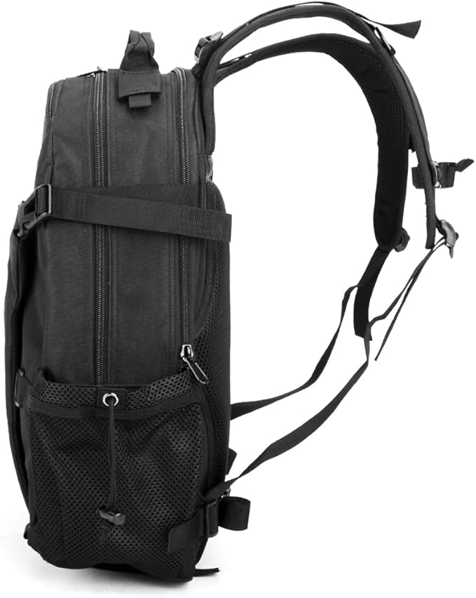Tactical Military Assault 30L Travel Backpack Army 3-Day Assault Pack for Camping Hunting Trekking Outdoor Survival Range Molle Bag with Multi-Compartment Storage Black