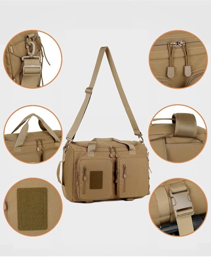 Tactical Backpack Military Molle Hiking 36-55L Triple Army Fan Outdoor Mountaineering Camouflage Shoulder Bag Khaki