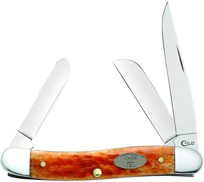 CASE XX WR Pocket Knife Pocket Worn Whiskey Bone Cv Medium Stockman Item #23005 - (6318 Cv) - Length Closed: 3 5/8 Inches