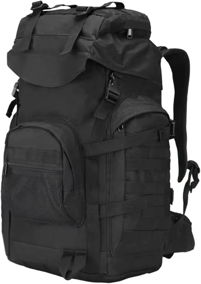 Genérico Compatible For 60L Men Military Bag Tactical Backpack Climbing Mountaineering Sport Outdoor for Luggage Camping(Black B)