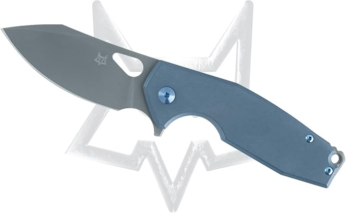 FOX Knives Yaru Frame Lock 527TI Pocket Knife CPM S90V Stainless Steel and Blue Titanium