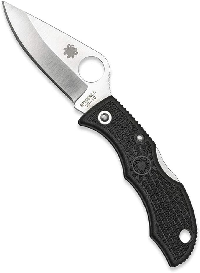 Spyderco Ladybug 3 Lightweight Folding Knife 1.9 VG-10 Steel Blade PlainEdge FRN Handle Black - LBKP3
