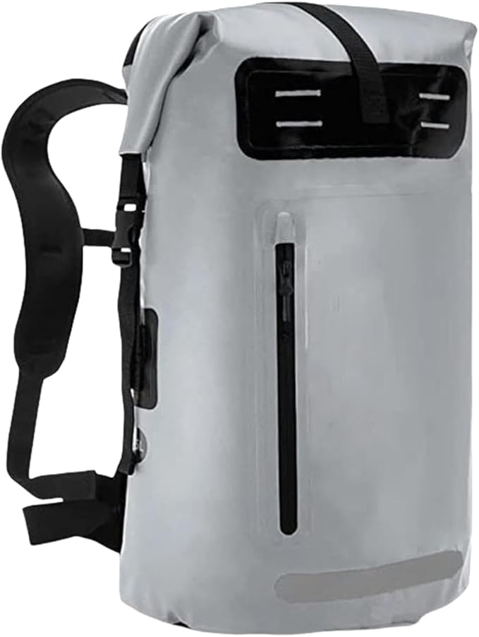 Generic Outdoor PVC Waterproof Dry Backpack Water Floating Bag Roll Top Sack Dry Backpack Waterproof Surfing Swimming Kayaking (Grey35L)