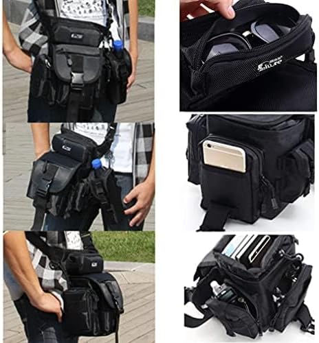 Hebetag Oxford Hiking Waist Pack Motorcycle Drop Leg Bag for Men Women Bike Riding Cycling Tactical Thigh Fanny Pouch Outdoor Travel Fishing Camping Casual Daypack