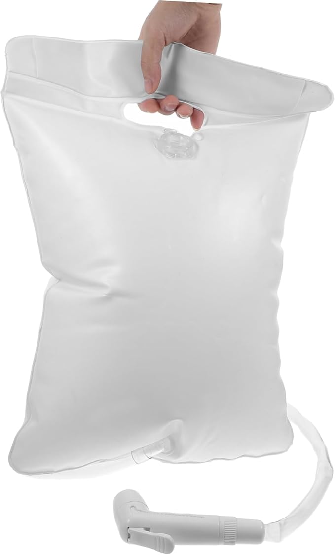 Beaupretty Portable Water Storage Bag Plastic Camping Showers Plastic Camp Showers Outdoor Showers Portable Camp Shower Outdoor Camping Accessory Camping Bag Plastic Shower Bag PVC White