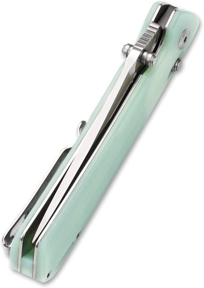 Sitivien ST124 Folding Knife D2 Steel+G10 HandleBall Bearing Pivot Axis lock with Pocket Clip for CampingOutdoor EDC Knife Tool-Jade