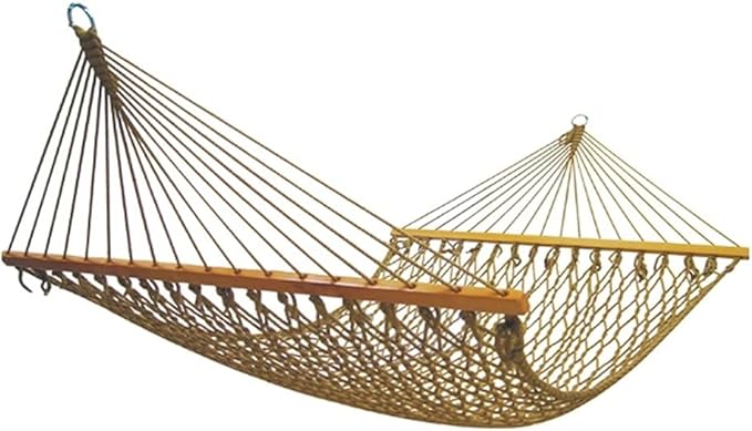Portable Hammock Portable Cotton Mesh Wooden Hammock Swing Chair Thick Canvas Anti-Roll Hammocks for Backpacking Beach (Size : S)