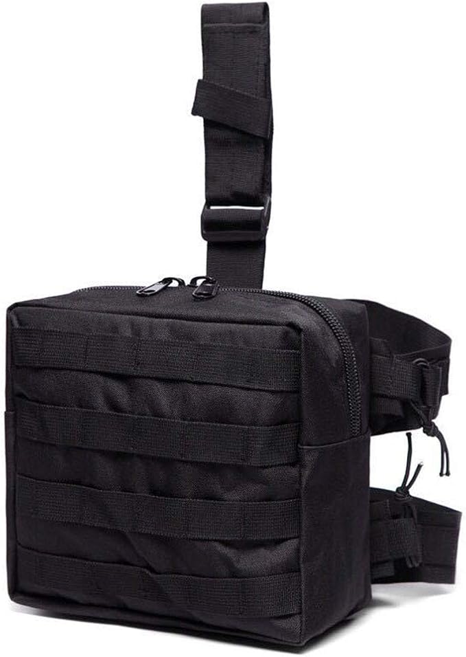 Outdoor Sports Hiking Versipack Camouflage Bag Tactical Molle Leg Pack - Black