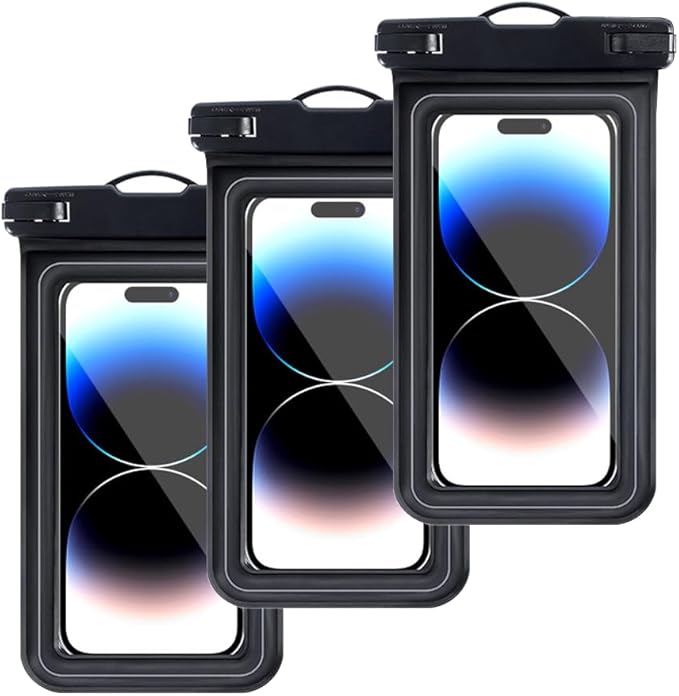 3 x Waterproof Floating Phone Pouch Universal IPX8 Waterproof Case for iPhone Samsung Galaxy Series 6.9 Dry Bag with Lanyard for Beach Pool Water Play Swimming