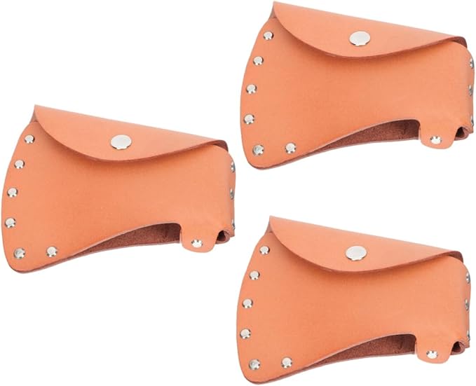 3pcs Protective Outdoor Hatchet Cover Sleeve Leather Case for Safe Storage Portable Design for Camping and Gear for Outdoor Enthusiasts