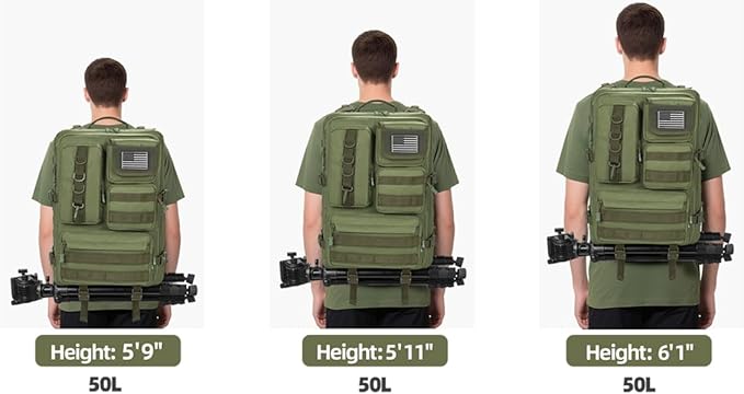 ANILD Tactical Backpack 50L Army 3 Days Assault Pack Bag Military Molle Backpack Heavy Duty Rucksack Water Resistant