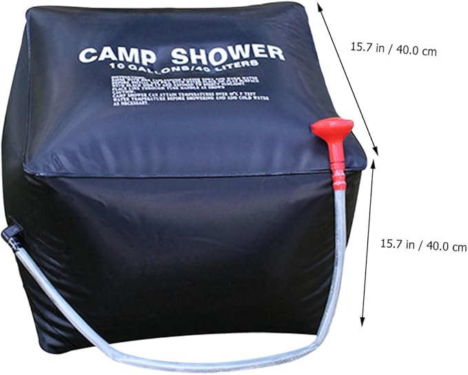 Toyvian 1Set Solar Shower Bag Portable Solar Heated Camping Shower Bag with Nozzle and Straps for Hiking Fishing Barbecues and Picnics Durable Construction