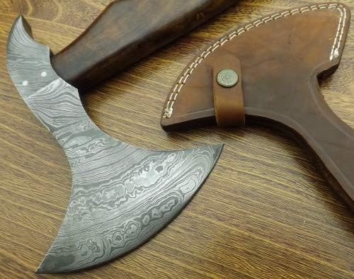 Axe Damascus Steel 20 Rose Wood Handle Axe/Hand Forged Woodsman Axe