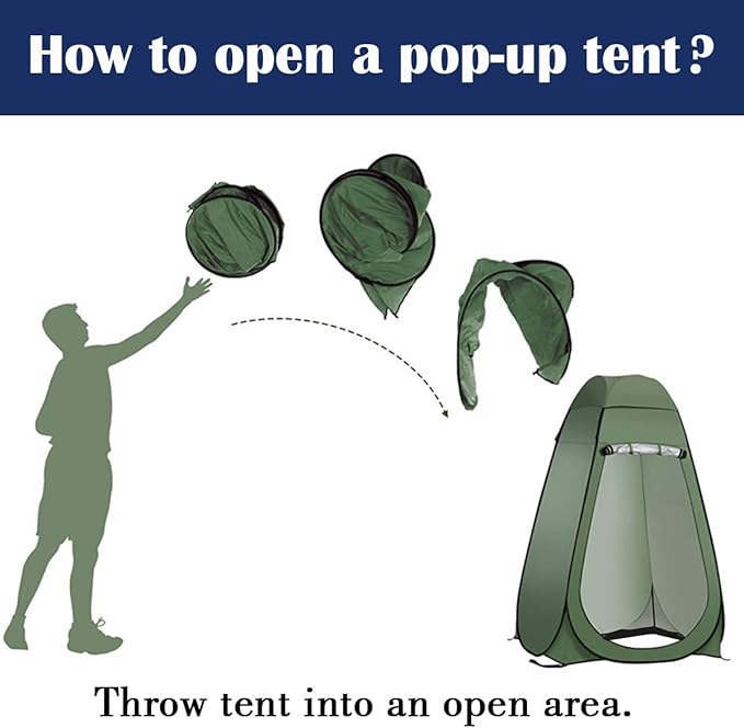 Pop Up Tent Upgrade Privacy Camping Shower Tent Portable Outdoor Sun Shelter for Outdoor Bathing Toilet Camping Biking Hiking Beach with 5.3 Gallon Shower Bag