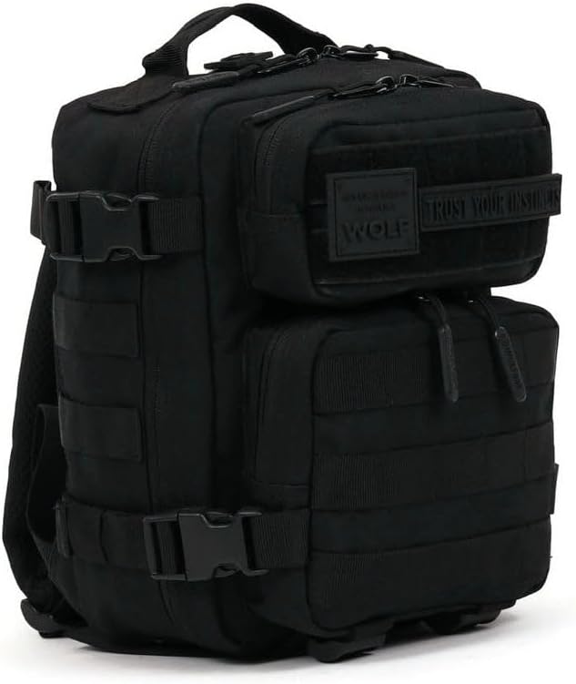 WOLFpak 9L Mini Tactical Backpack for Men &amp Women | Compact Small Everyday Carry Bag for Gym School Travel | Durable Water-Resistant Daypack with Molle System and Patch Panel (Nightshade Editi