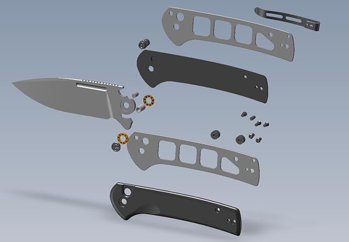 CIVIVI Pocket Folding Knife with Flipper Opener for EDC 3.48 Nitro-V Blade Ultem Handle Conspirator Knife for Outdoor C21006-5