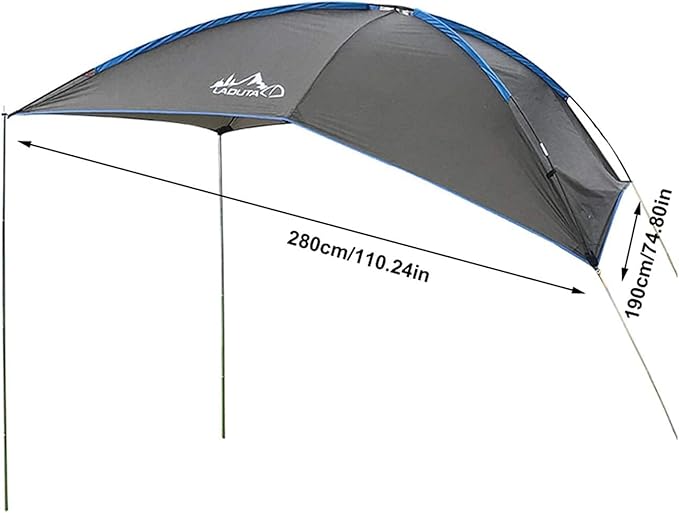 SHINsuke Car Tailgate Tent Awning Pickup Truck Camping Sun Shelter Waterproof Rainfly SUV Minivan Canopy Hatchback Camper Trailer Rooftop