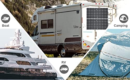 Solar Panel 12V Flexible 100W SolarPanel Monocrystalline Solar 12V Ultralight Slim Waterproof for RV Rooftop Boat (100W)