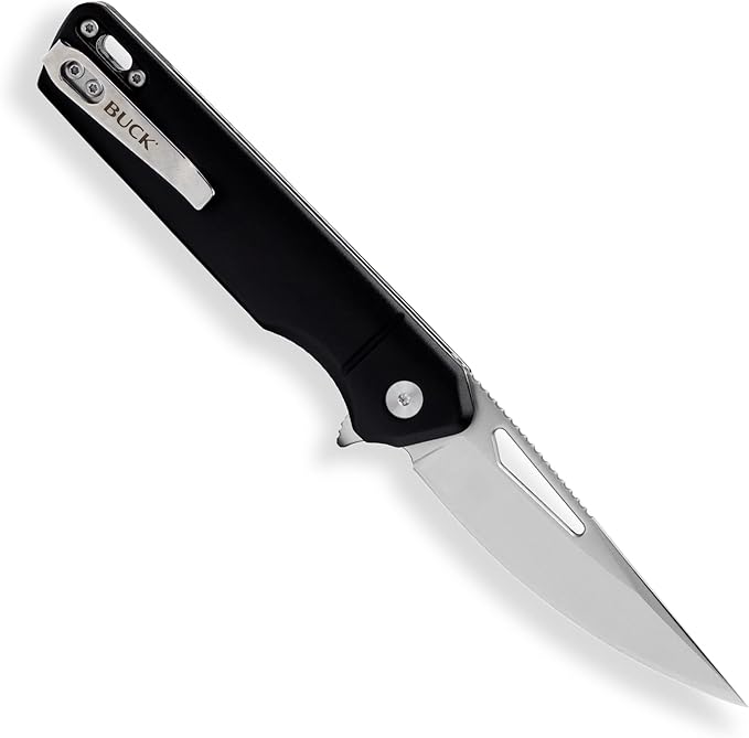 Buck Knives 239 Infusion Folding EDC Knife 3-1/5” Pocket Knife Blade Aluminum Handle 7Cr17MoV Steel Drop Point Folding Blade Black 2.82 oz