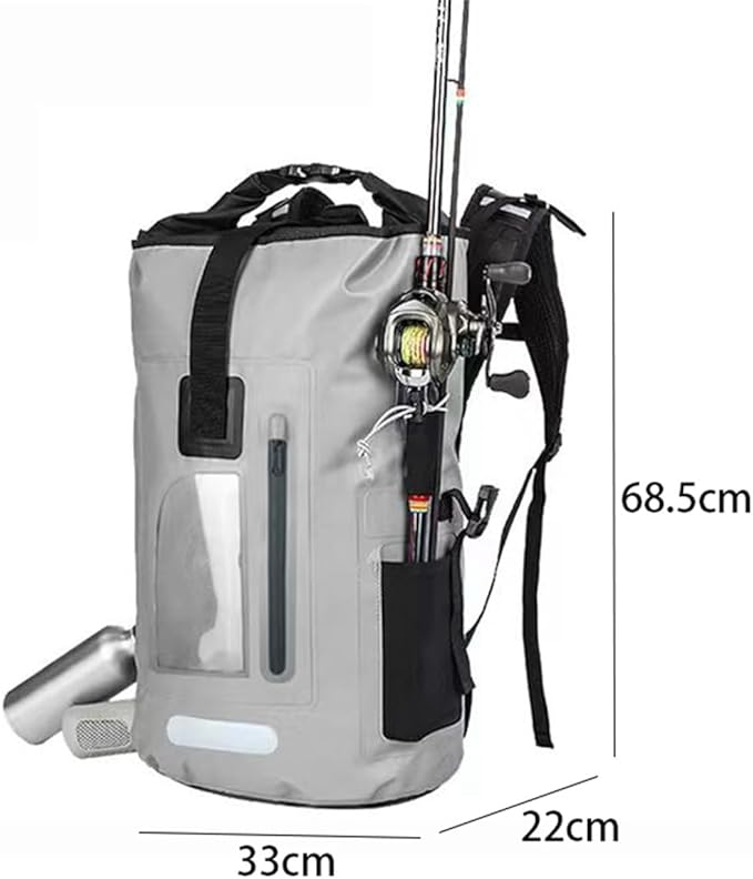 Generic Outdoor PVC Waterproof Dry Backpack Water Floating Bag Roll Top Sack for Kayaking Boating Camping Fishing Surfing (Yellow30L)