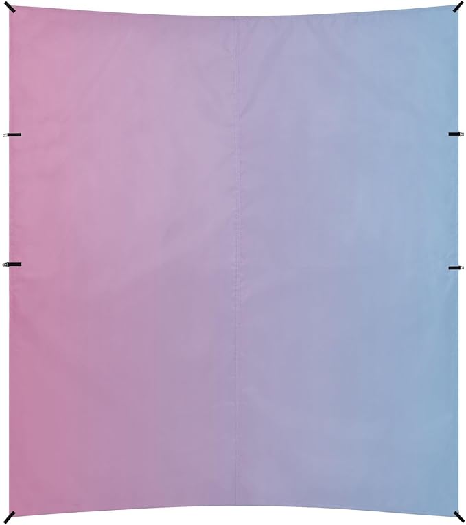 Pink Blue Gradient Foldable Beach Cabana UPF50+ Protection Water-Resistant Shade Sun Shelter with Sand Shovel Sandbags for Camping Picnics Backyard