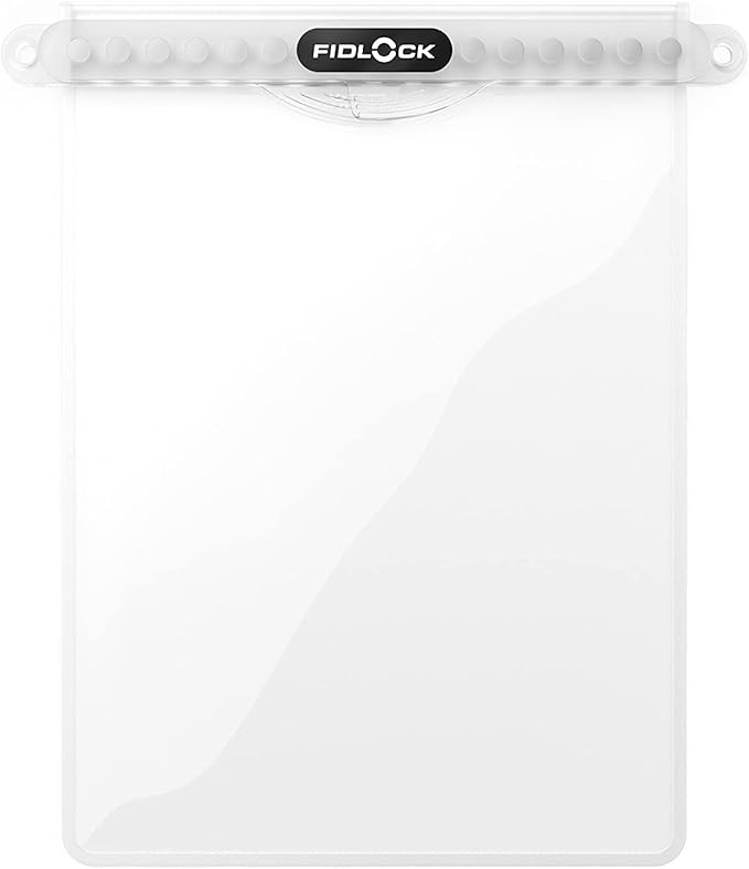 FIDLOCK Hermetic Dry Bag Flexible Magnetic Self-Sealing Bag for Cellphone | 100% Water &amp Sand Proof | Practical Size with a Large Opening | Lanyard Included | Multi | Transparent White